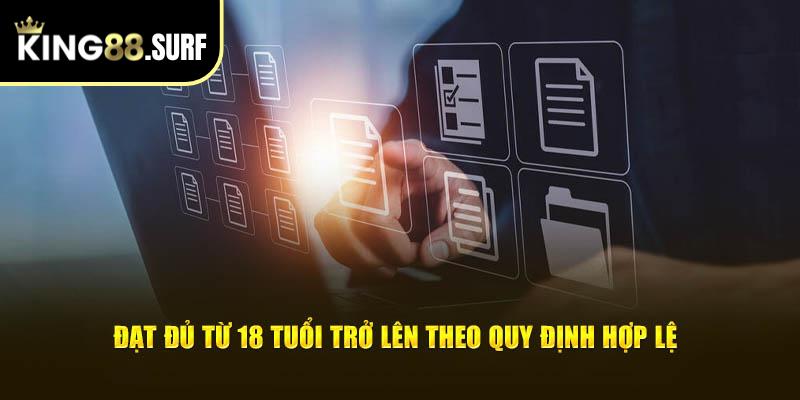 Đạt đủ từ 18 tuổi trở lên theo quy định hợp lệ